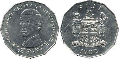 монета Фиджи 50 центов 1980