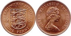 монета Джерси 1 пенни 1981