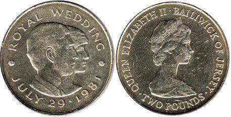 монета Джерси 2 фунта 1981