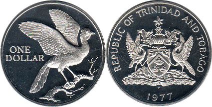 монета Тринидад и Тобаго 1 доллар 1977