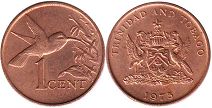монета Тринидад и Тобаго 1 цент 1975