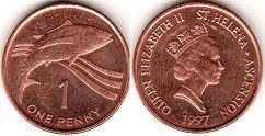 монета Островов Святой Елены и Вознесения 1 пенни 1997