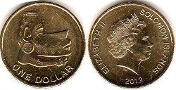 монета Соломоновы Oстрова 1 доллар 2012