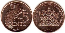 монета Тринидад и Тобаго 5 центов 2009