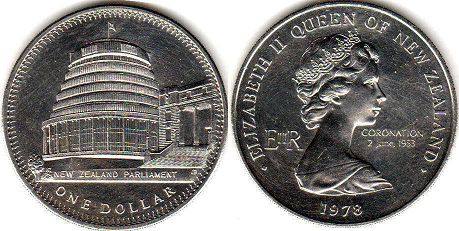 монета Новая Зеландия 1 доллар 1978
