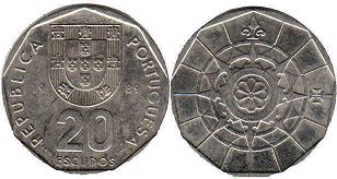 монета Португалия 20 эскудо 1989