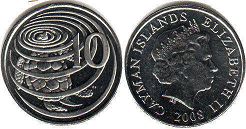 монета Каймановы Острова 10 центов 2008