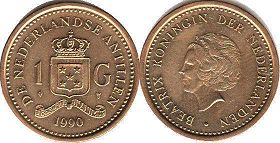 монета Нидерландские Антиллы 1 гульден 1990