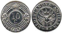 монета Нидерландские Антиллы 10 центов 1999