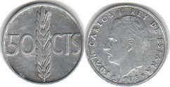 монета Испания 50 сентимо 1975