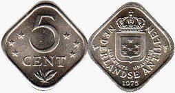 монета Нидерландские Антиллы 5 центов 1978