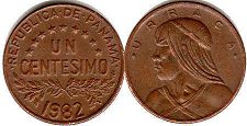 монета Панама 1 сентесимо 1982