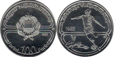 монета Венгрия 100 форинтов 1982