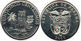 монета Панама 25 сентесимо 2003