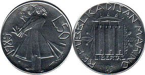 монета Сан-Марино 50 лир 1985