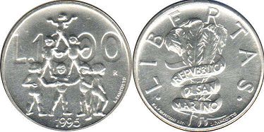 монета Сан-Марино 1000 лир 1995