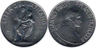 монета Ватикан 100 лир 1982