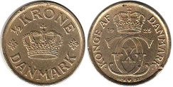 монета Дания 1/2 кроны 1925