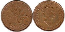монета Канада 1 цент 1992