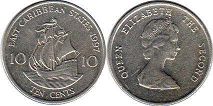 монета Восточно-Карибcкие Государства 10 центов 1997