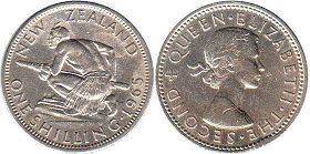 монета Новая Зеландия 1 шиллинг 1965