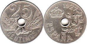 монета Испания 25 сентимо 1927