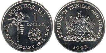 монета Тринидад и Тобаго 1 доллар 1995