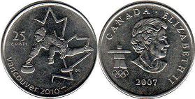 монета Канада 25 центов 2007