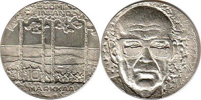 монета Финляндия 10 марок 1975