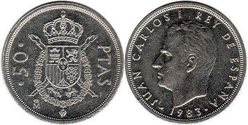 монета Испания 50 песет 1983