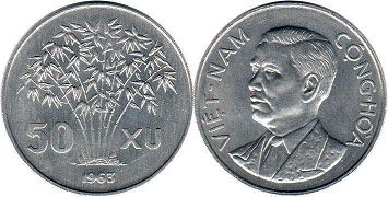 монета Южный Вьетнам 50 ксу 1963