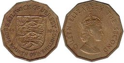 монета Джерси 1/4 шиллинга 1966