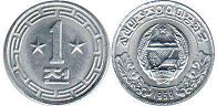 монета Северная Корея (КНДР) 1 чон 1959