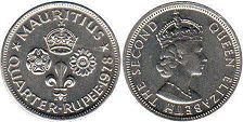 монета Маврикий 1/4 рупии 1978