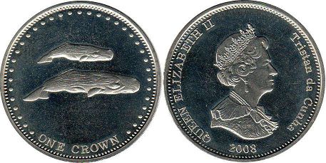 монета Тристан-да-Кунья 1 крона 2008