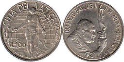 монета Ватикан 100 лир 1998