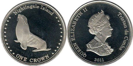 монета Тристан-да-Кунья 1 крона 2011