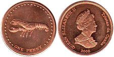 монета Тристан-да-Кунья 1 пенни 2008