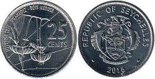 монета Сейшельские Острова 25 центов 2016