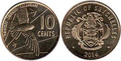 монета Сейшельские Острова 10 центов 2016