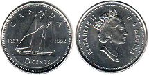 монета Канада 10 центов 1992