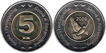 монета Босния и Герцеговина 5 марок 2009