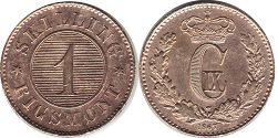 монета Дания 1 скиллинг 1867