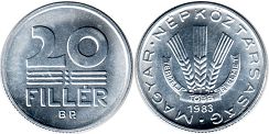 монета Венгрия 20 филлеров 1983