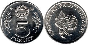 монета Венгрия 5 форинтов 1983