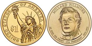 США монета 1 доллар 2010 Филлмор