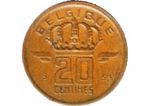 20 сантимов монета