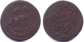 монета Россия деньга 1759