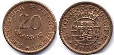 монета Сан-Томе и Принсипи 20 сентаво 1962