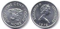 монета Сейшельские Острова 1 цент 1972